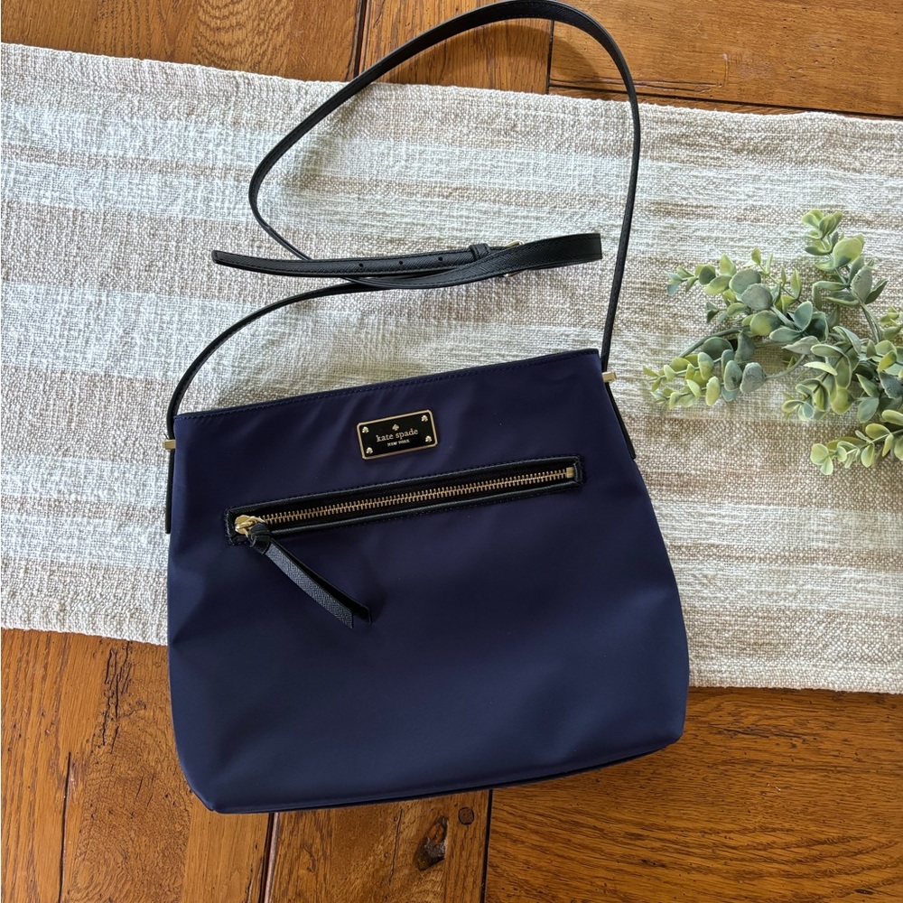 Kate Spade Blue Crossbody Bag Structured Design